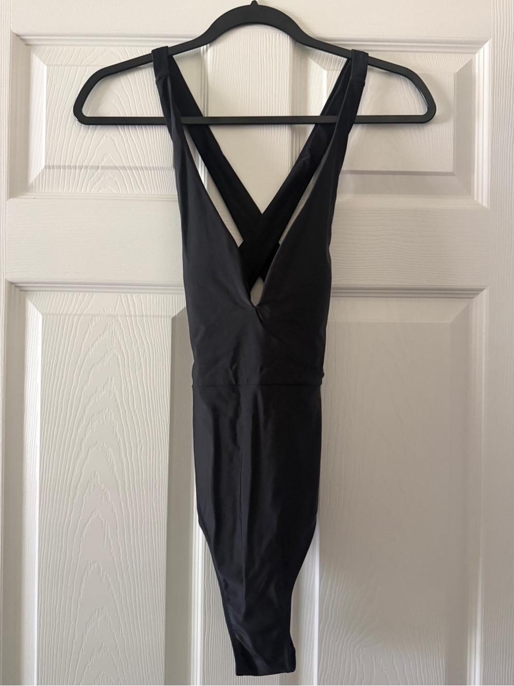 Summersalt Black Plunge-Neck One-Piece Swimsuit with Crisscross Back